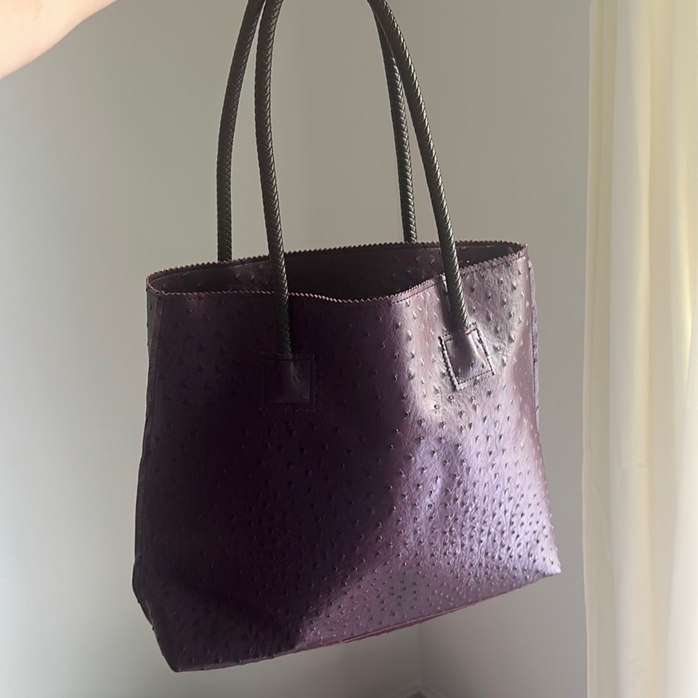 Eggplant Purple Polka Dot Tote Bag